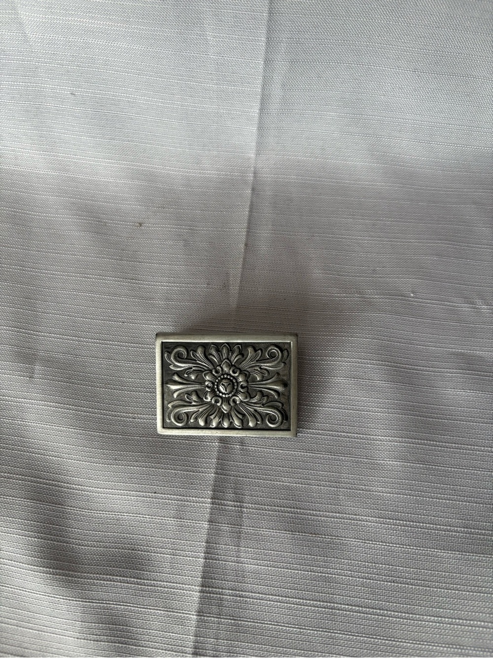 Men's Silver Ornate Floral Money Clip